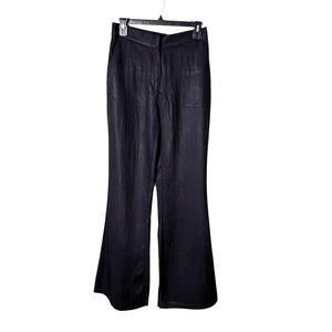 H&M Black Wide Leg Flare Pants Size 6‎ Closet Staple Capsule Preppy Career NWT